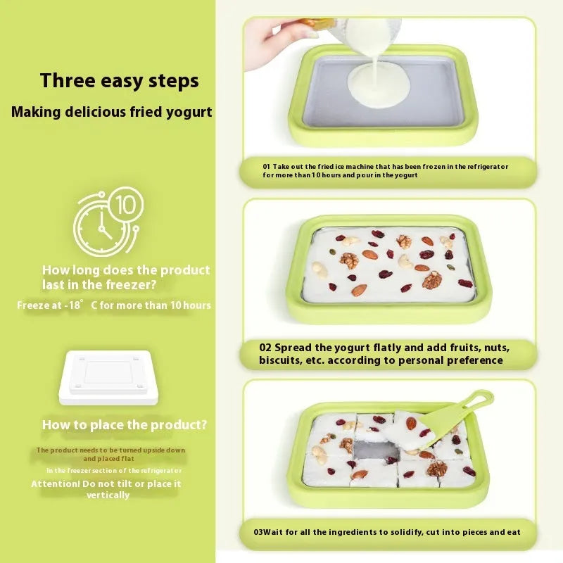 Children's DIY fried ice and yoghurt machine in green, pink, white or rose red colours