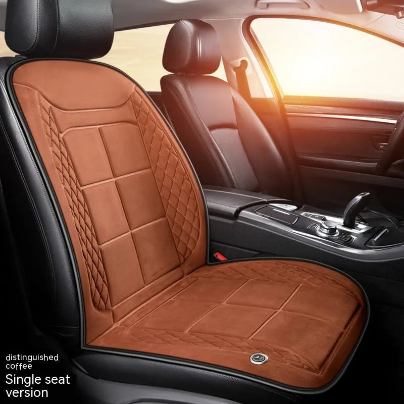 Car heated seat cushion in black, beige, or coffee brown for single, double, or rear car seats