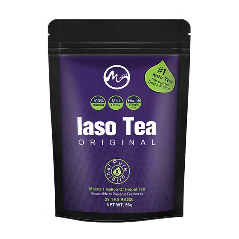 A single bag of sugar-free instant slimming tea powder with cold soaking preparation.