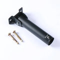 Steel pipe wall rack holding multiple barbell rods, with two inner diameter size options shown.