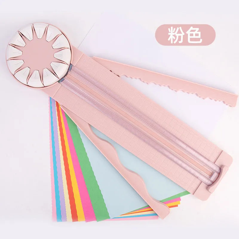 Pink 12-in-1 paper cutting machine for A4 paper decorative edges