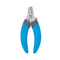 Blue stainless steel half moon blade cat nail clippers with PP and TPR handle, 165mm long