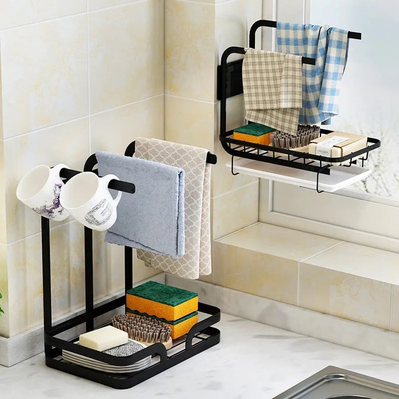 Foldable plastic kitchen draining rack in new Chinese style for wall or desktop mounting