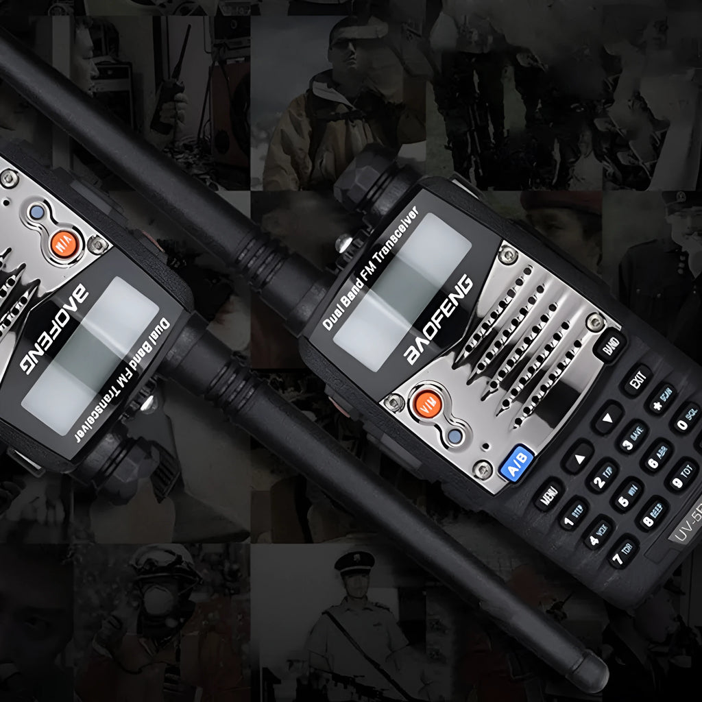 Baofeng UV-5RA dual-band dual-display handheld ham radio with front display and controls