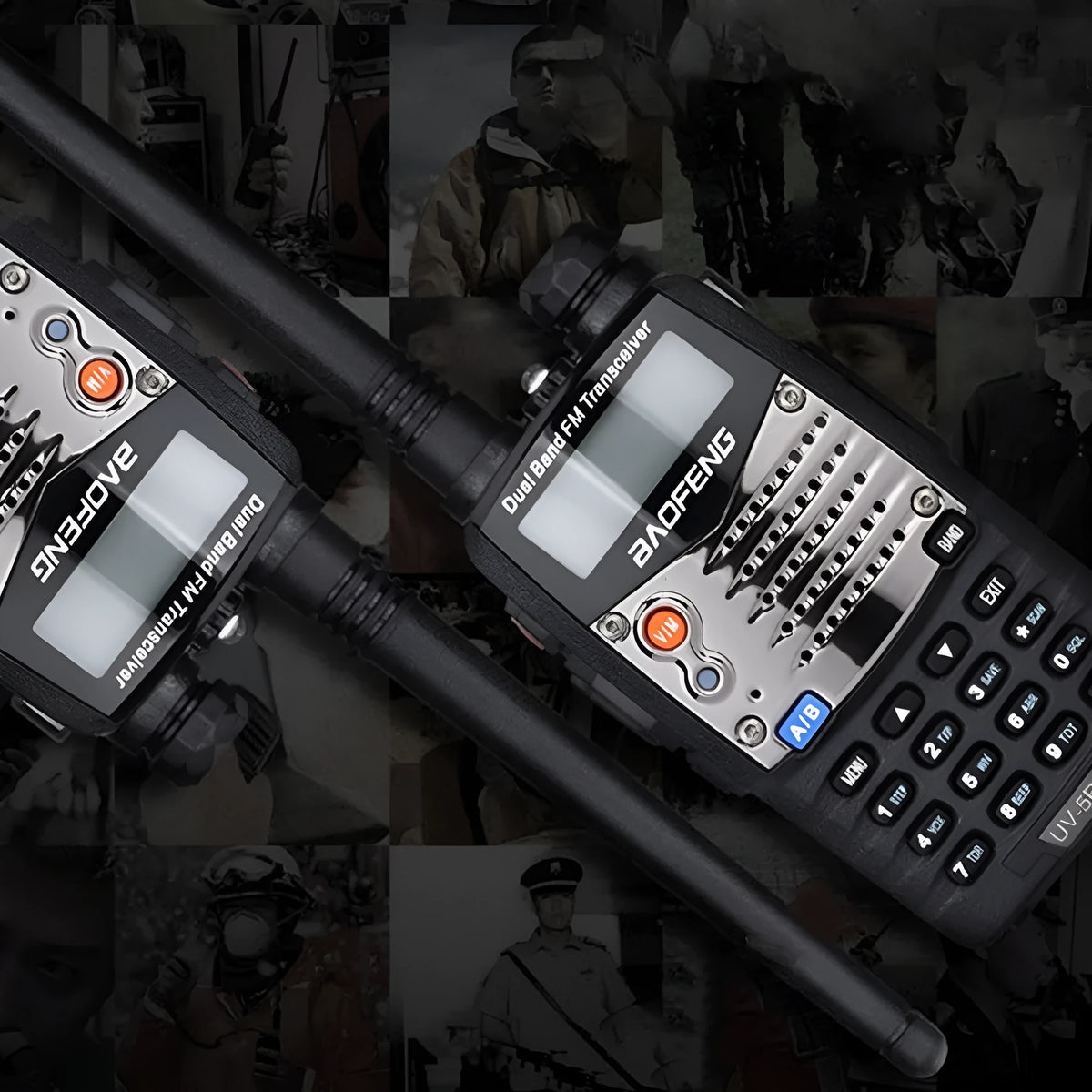 Baofeng UV-5RA dual-band dual-display handheld ham radio with front display and controls