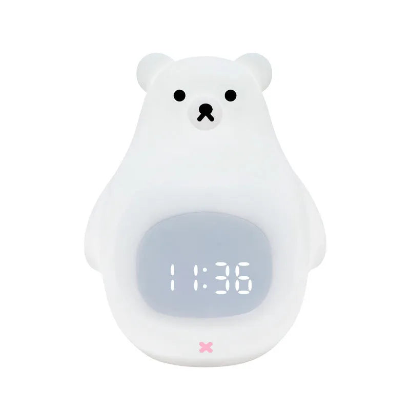 Big white bear cartoon design silicone night light with remote control and timer functions