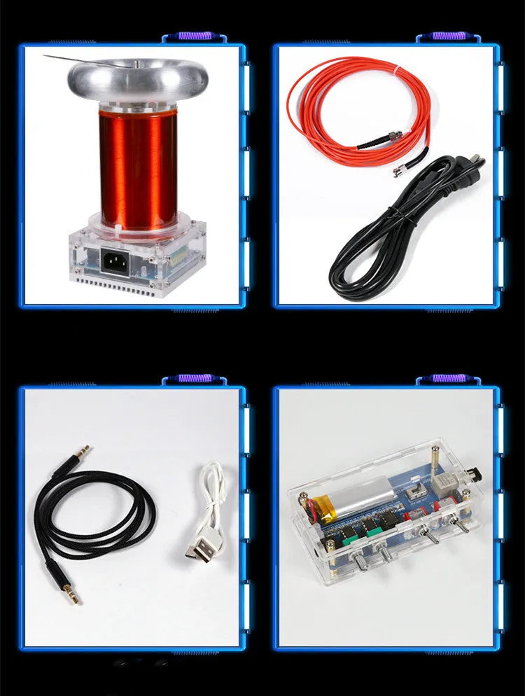 SSTC music Tesla coil driver board unit with controller and cables for 220V operation.