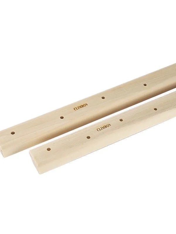 Three solid wood fingerboard hangboards in 12cm, 40cm, and 50cm lengths for grip strength training