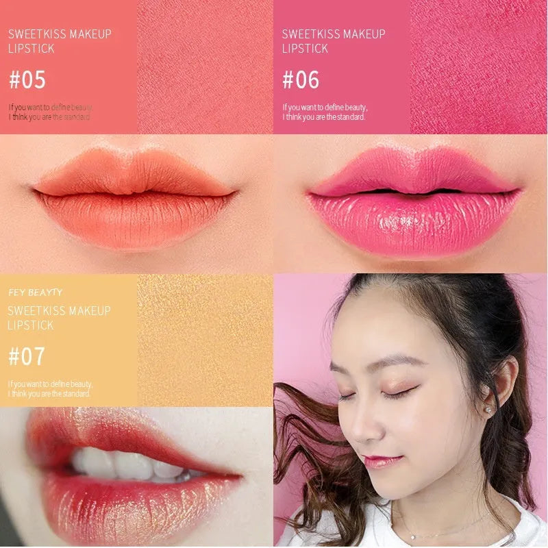 Fey Beauty moisturising lipstick bullet in Cameo Brown shade, 3.8g, non-fading and non-staining formula.
