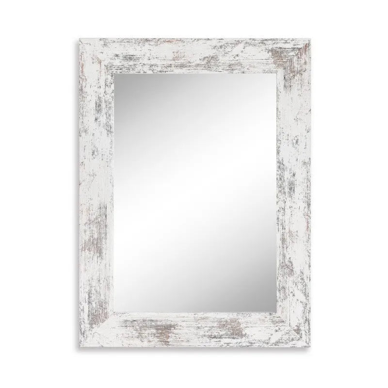 Little white wall-mounted dressing mirror with MDF frame in retro new Chinese style