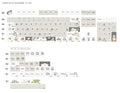 Set of plastic keycaps for mechanical keyboards in mouse grey and yellow colours