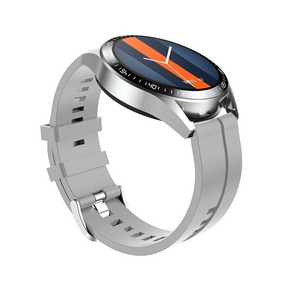 GS3 Max smartwatch with black silicone strap showing time display on 1.35 inch screen