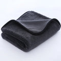 Small braid twisted grey car cleaning towel with red edge option, shown in multiple sizes for glass washing.