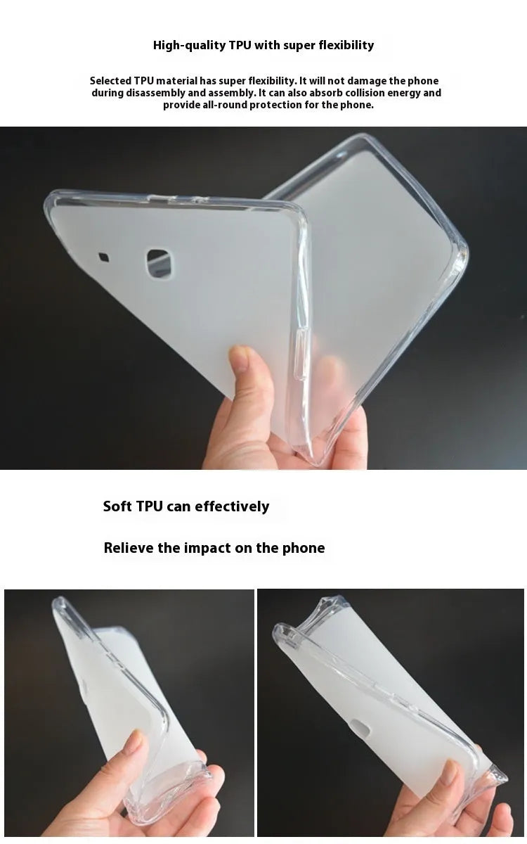 Clear transparent white ultra-thin silicone tablet protective case showing minimalist design