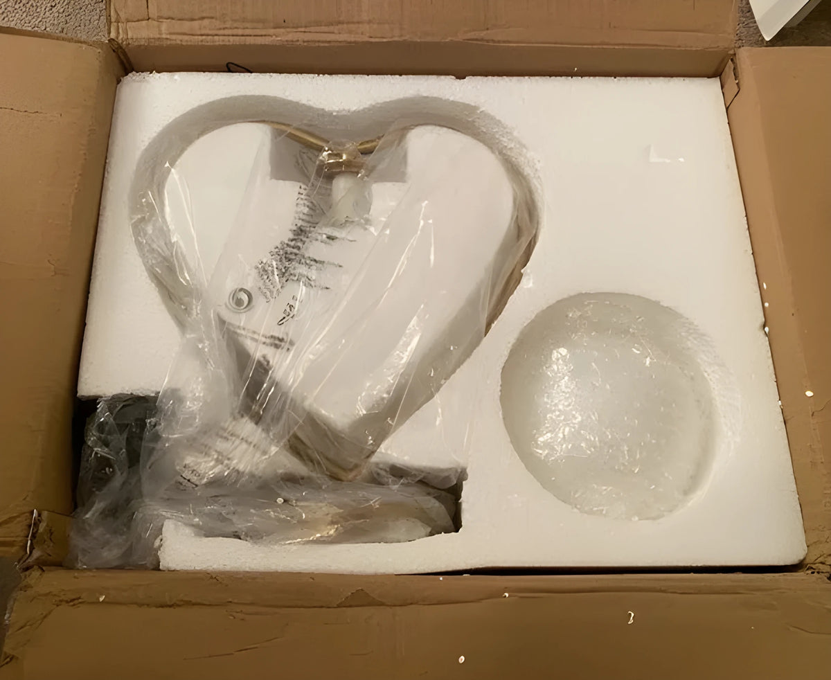Heart shaped decorative LED desk lamp with warm white glow