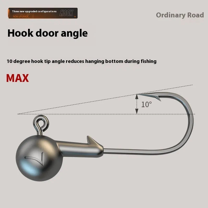 Set of 50 steel jig hooks with primary colour coating for fishing