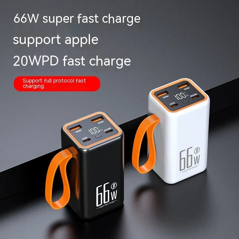 PD66W fast charge 20000 MA power bank in black or white with creative design