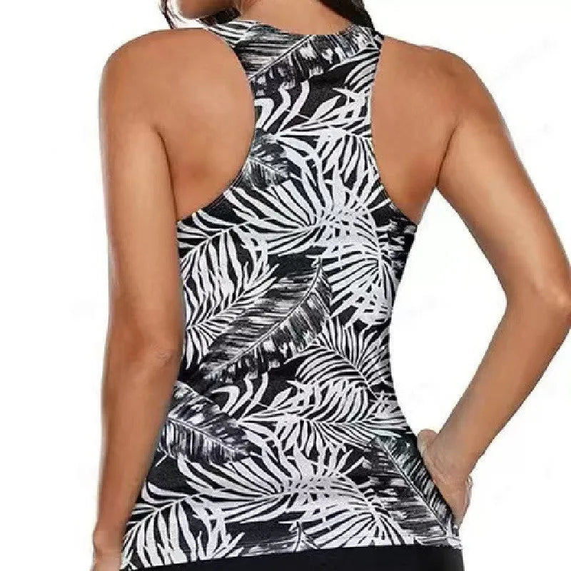 Women's split bow bikini swimsuit in polyester fabric shown in available colours and sizes.