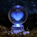 Transparent 6cm crystal ball ornament with inner carving design on fixed base
