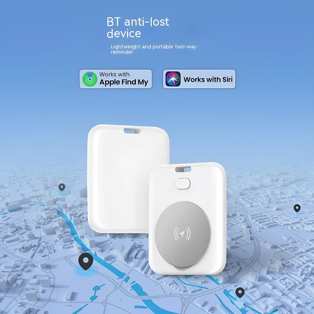 White ABS plastic pet tracking device for Apple iOS with portable design
