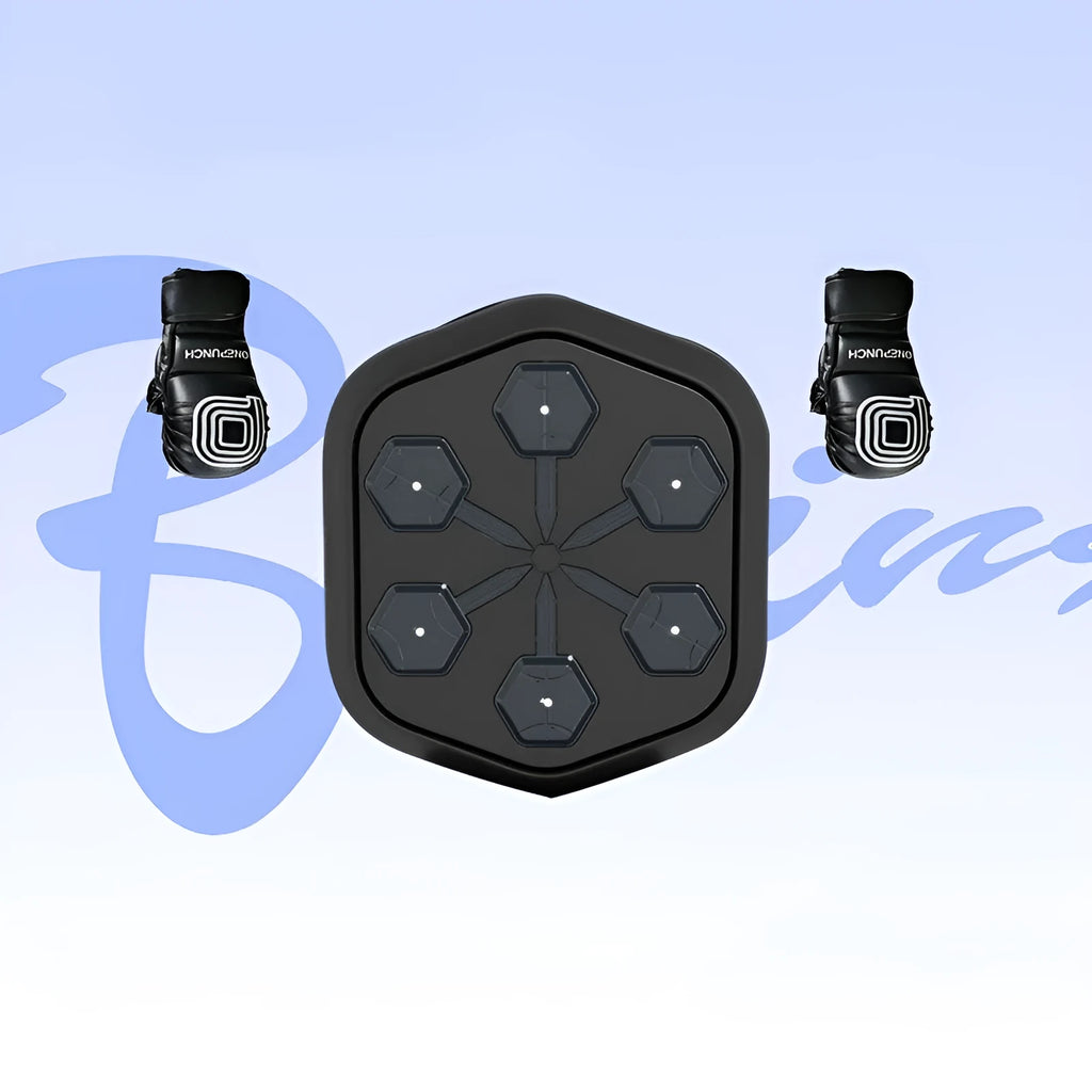Black smart boxing machine with Bluetooth connectivity and EVA foam construction for home fitness training